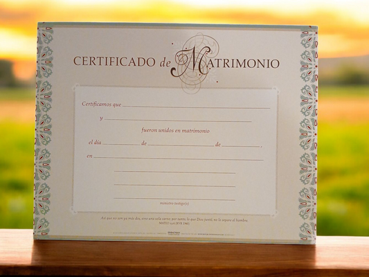 Certificado de Matrimonio